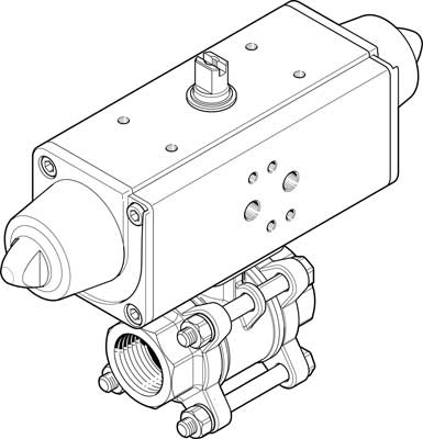 1758073 Unidad Actuadora De Valvula De Bola Festo VZBA-1"-GG-63-T-22-F0405-V4V4T-PS30-R-90-4-C