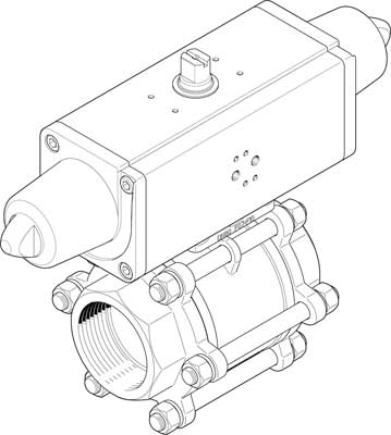 1758078 Unidad Actuadora De Valvula De Bola Festo VZBA-3"-GG-63-T-22-F0710-V4V4T-PS180-R-90-4-C