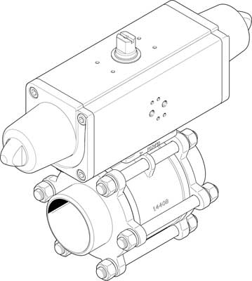 1774112 Unidad Actuadora De Valvula De Bola Festo VZBA-3"-WW-63-T-22-F0710-V4V4T-PS180-R-90-4-C