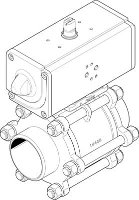 1810740 Unidad Actuadora De Valvula De Bola Festo VZBA-4"-WW-63-T-22-F10-V4V4T-PP240-R-90-C